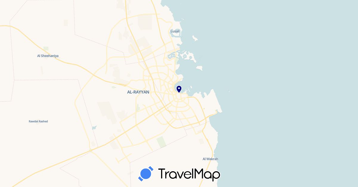 TravelMap itinerary: driving in Qatar (Asia)